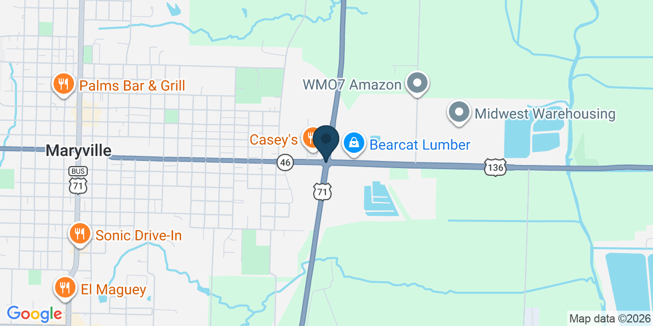 Map showing Ravenwood, Nodaway County, MO