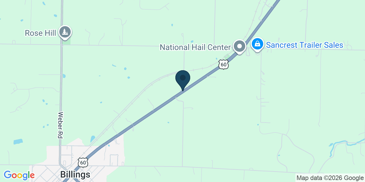 Map showing Billings, Christian County, MO