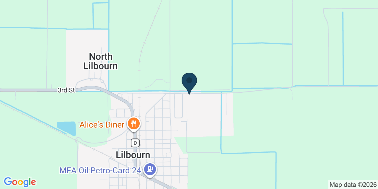 Map showing Lilbourn, New Madrid County, MO