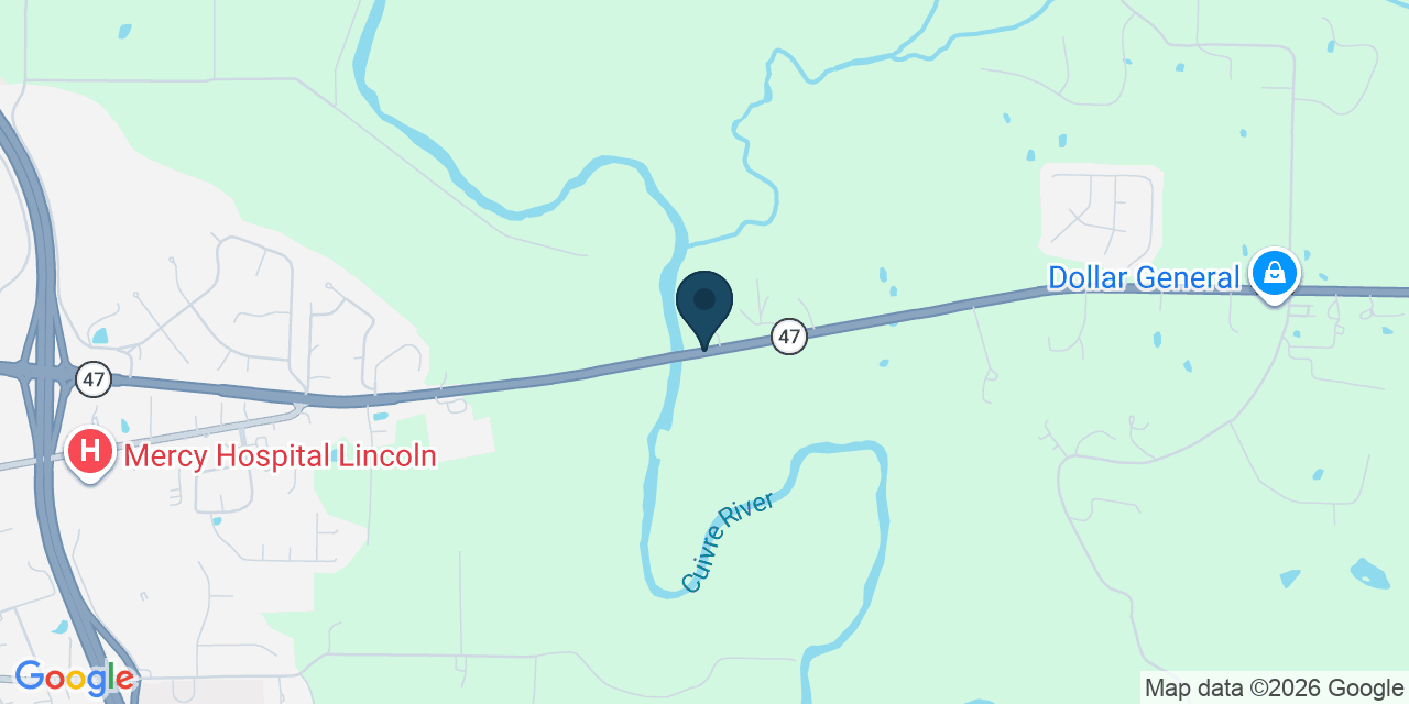 Map showing Lincoln County, MO