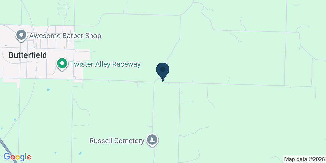Map showing Butterfield, Barry County, MO