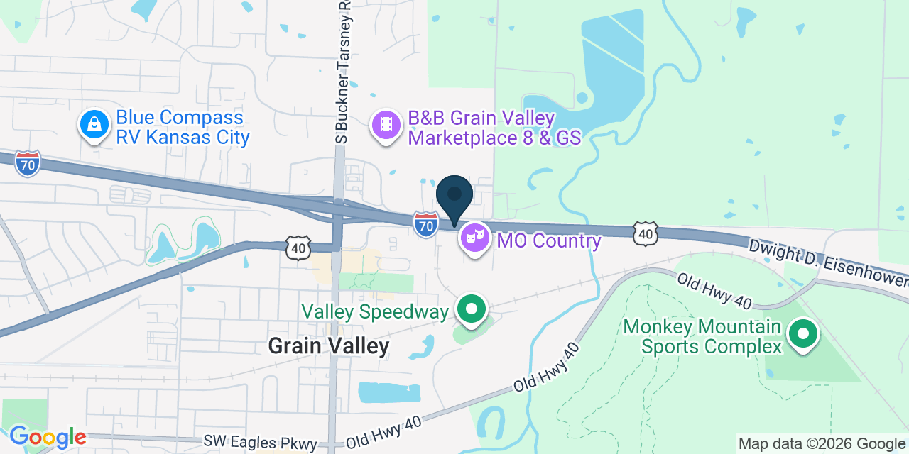 Map showing Jackson County, MO