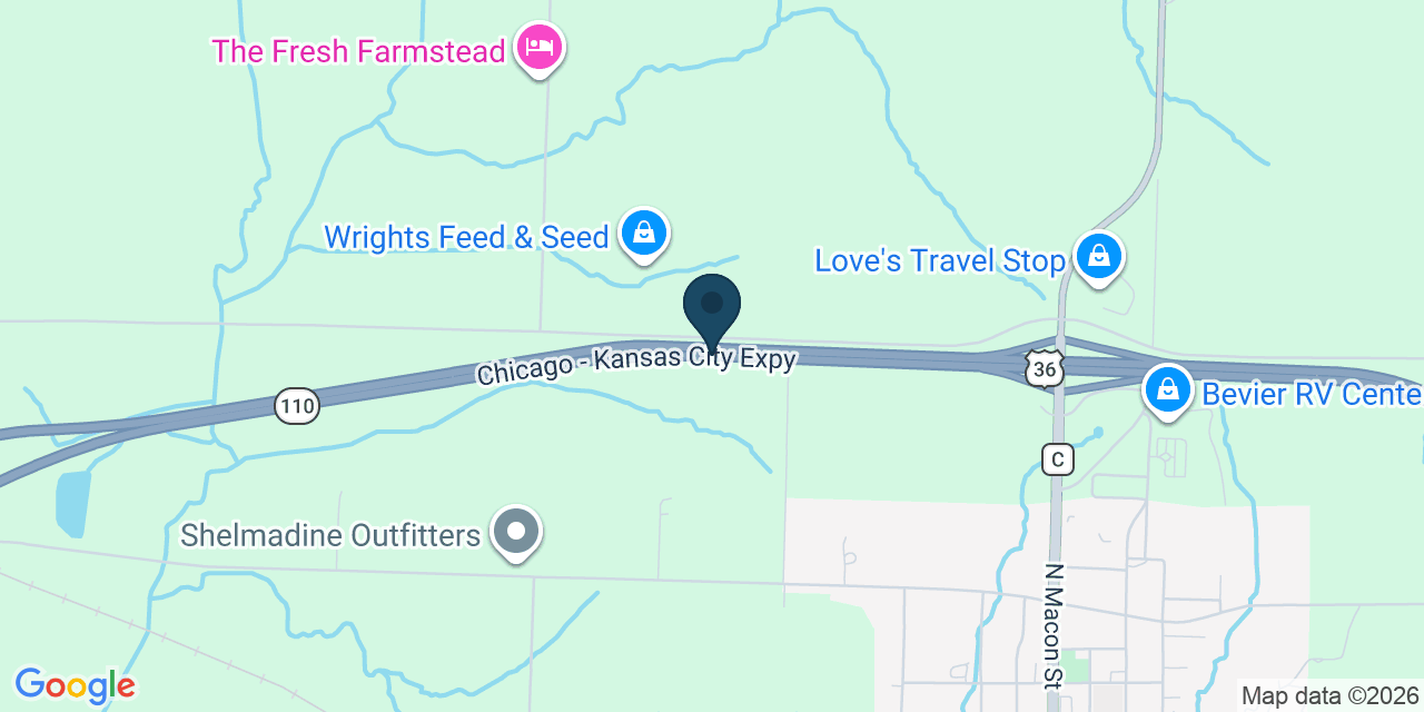 Map showing New Cambria, Macon County, MO