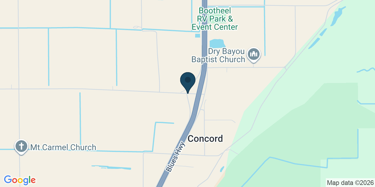 Map showing Concord, Pemiscot County, MO