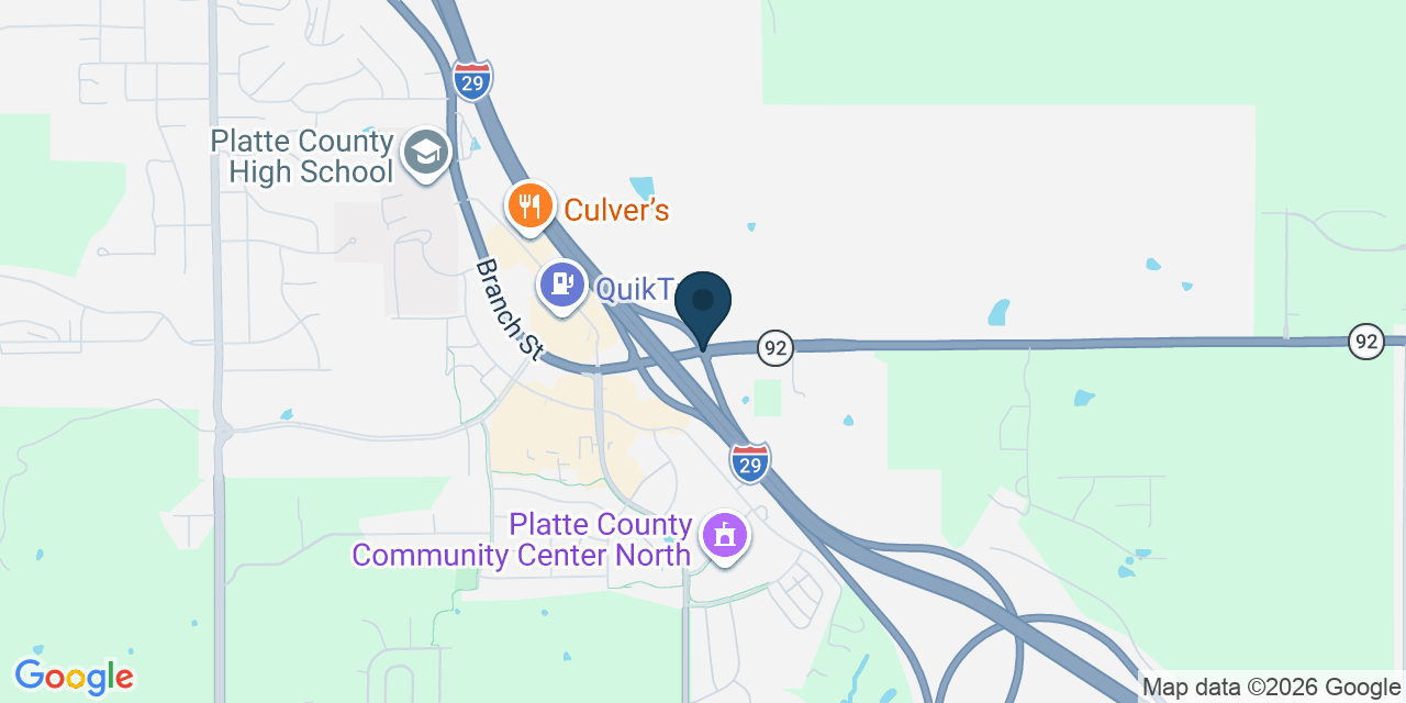 Map showing Platte County, MO