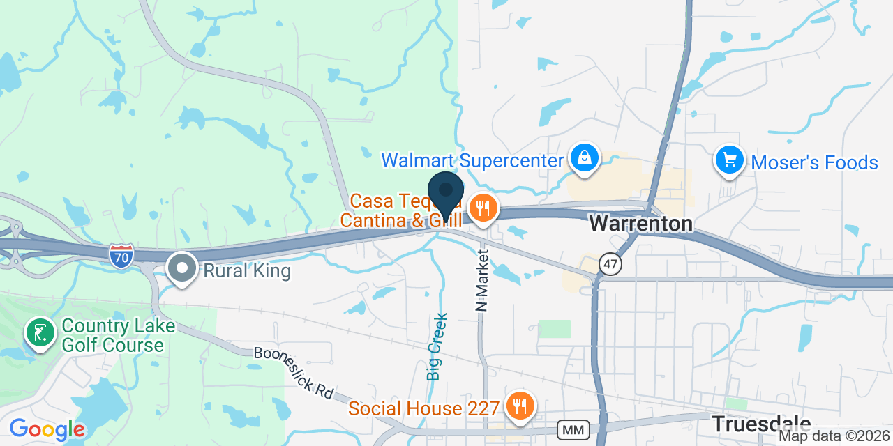 Map showing Warren County, MO