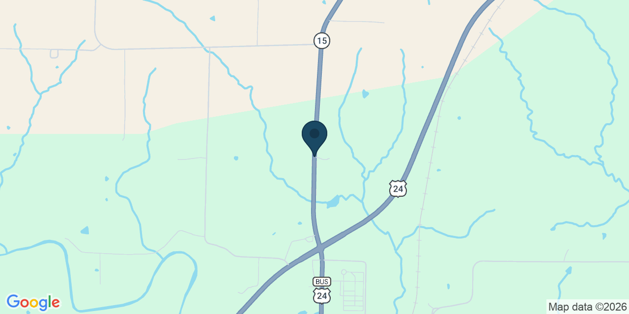 Map showing Paris, Monroe County, MO