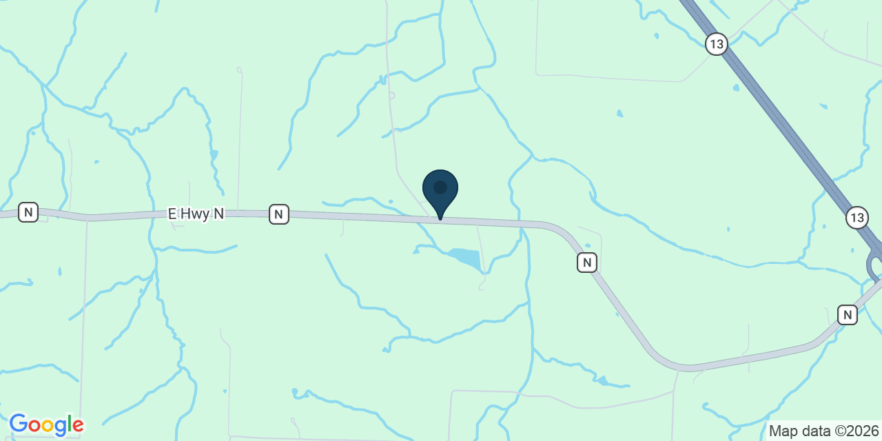 Map showing Humansville, Polk County, MO