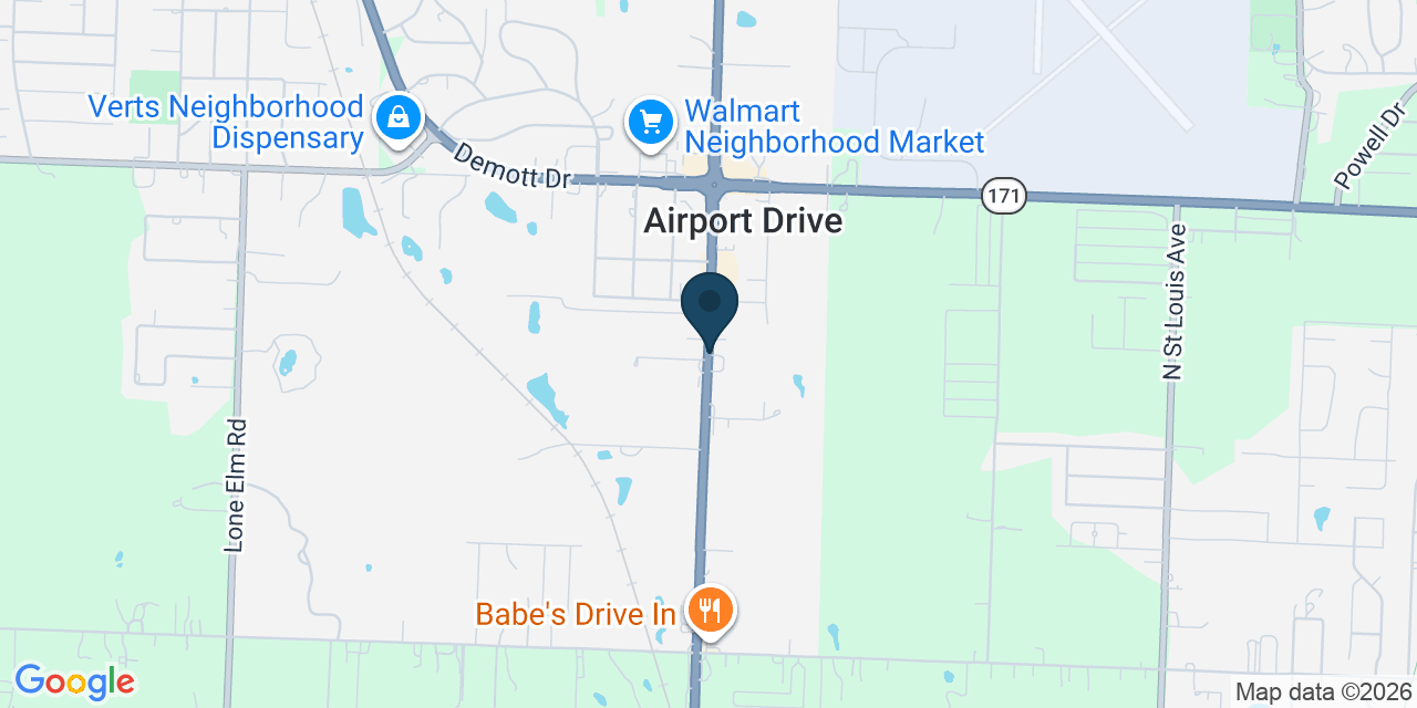 Map showing Joplin, Jasper County, MO
