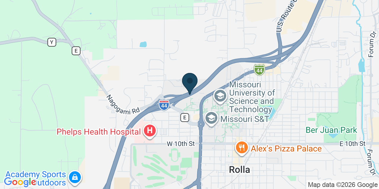 Map showing Phelps County, MO