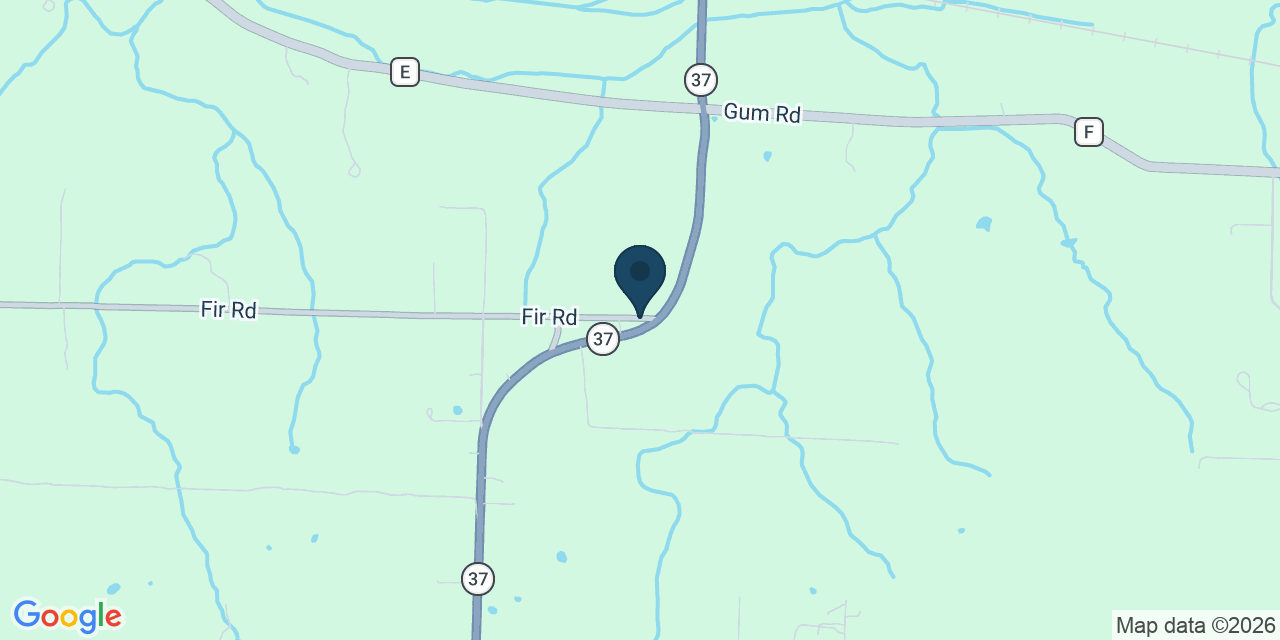 Map showing Reeds, Jasper County, MO