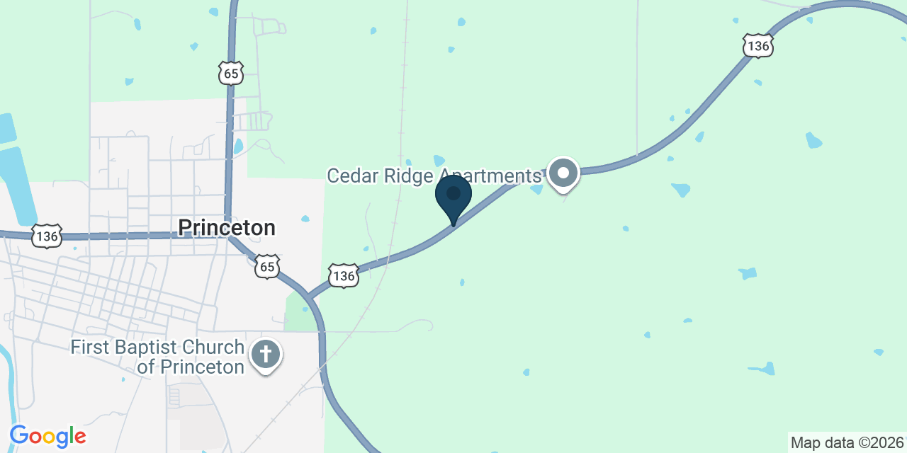 Map showing Princeton, Mercer County, MO