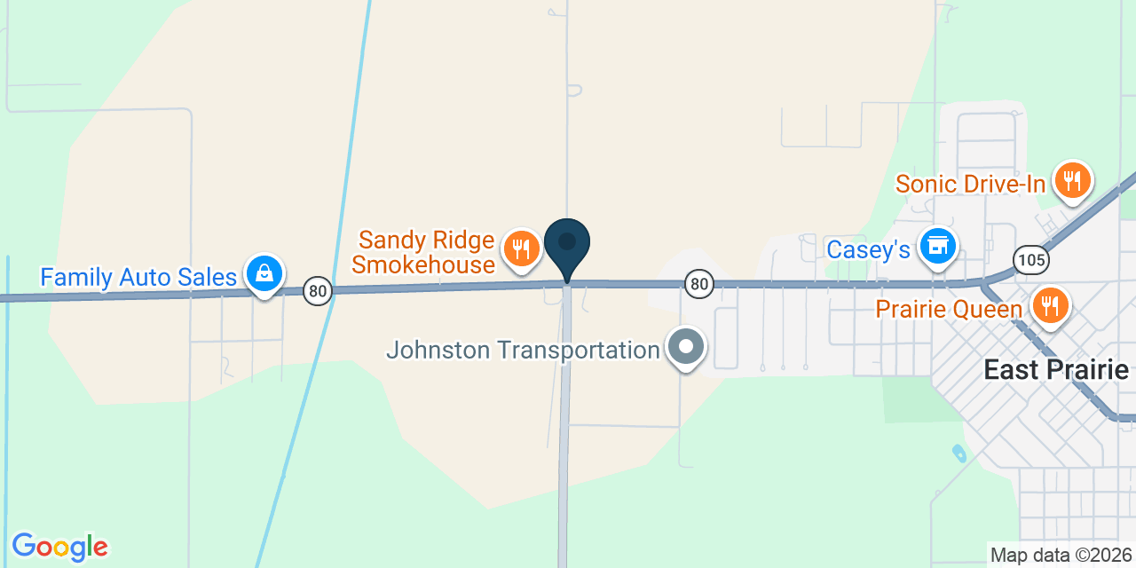 Map showing East Prairie, Mississippi County, MO