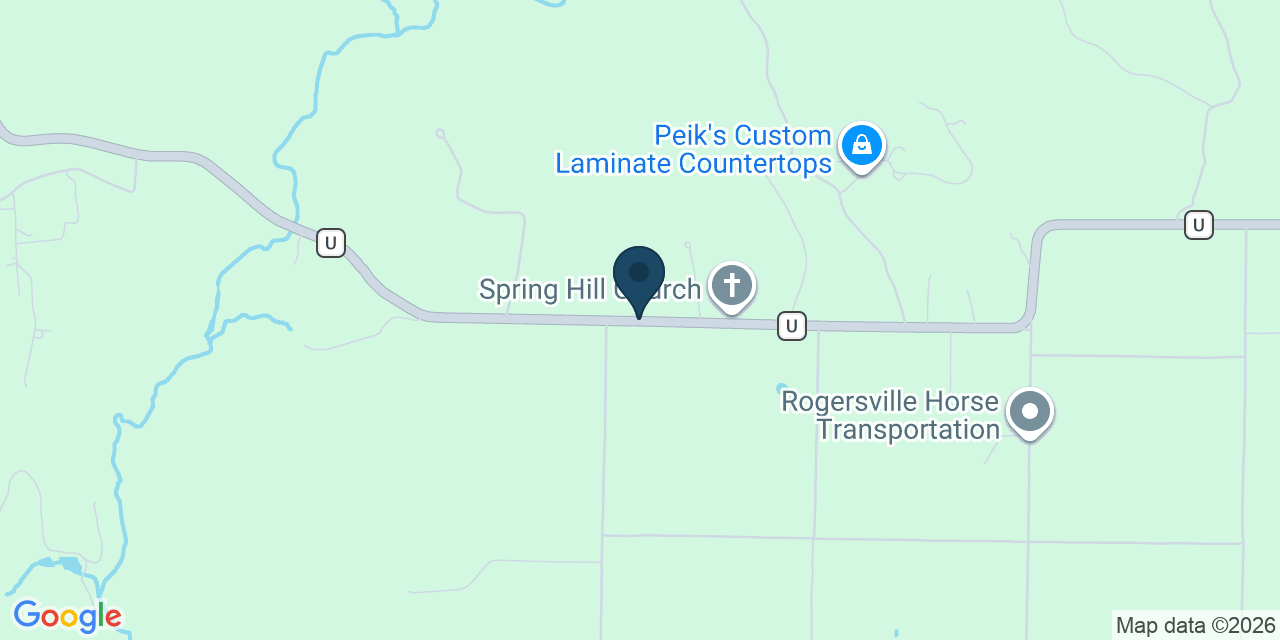 Map showing Rogersville, Christian County, MO
