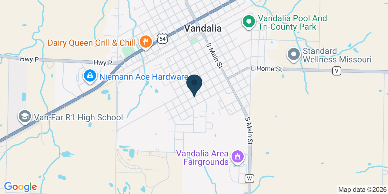 Map showing Bowling Green, Audrain County, MO