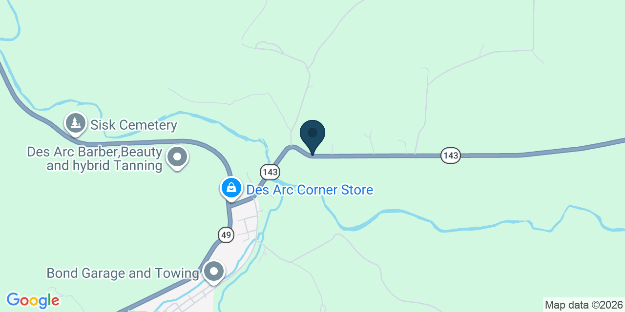 Map showing Des Arc, Iron County, MO
