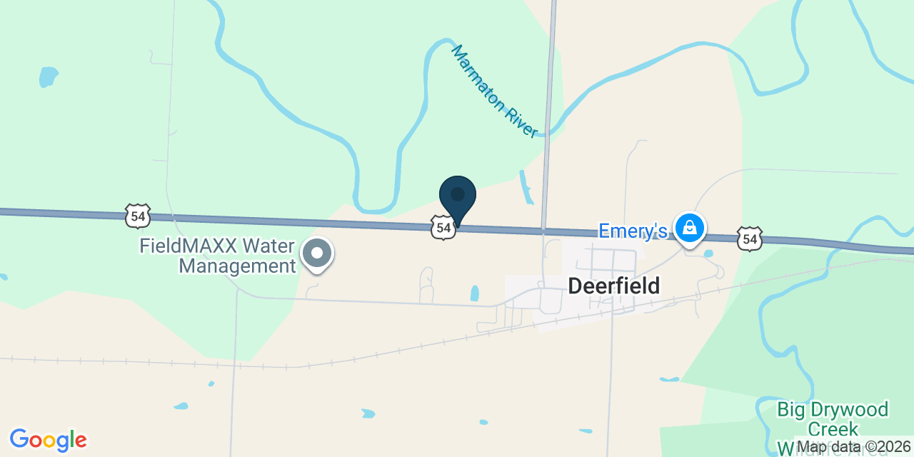 Map showing Deerfield, Vernon County, MO