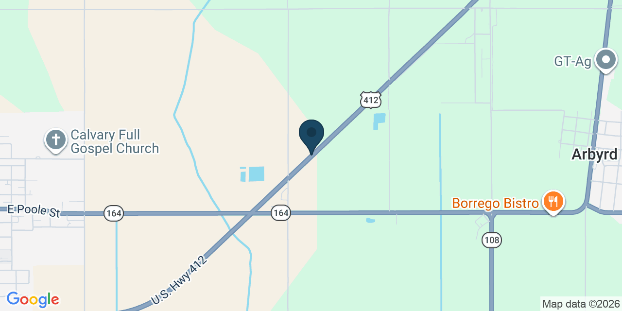 Map showing Arbyrd, Dunklin County, MO