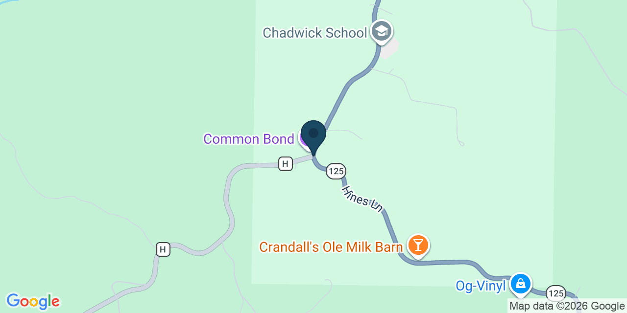 Map showing Chadwick, Christian County, MO