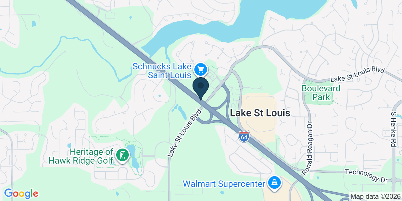 Map showing St Charles County, MO