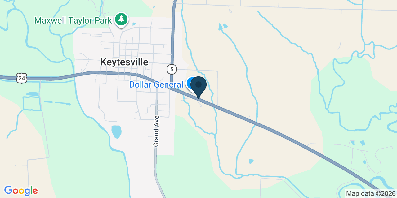 Map showing Brunswick, Chariton County, MO
