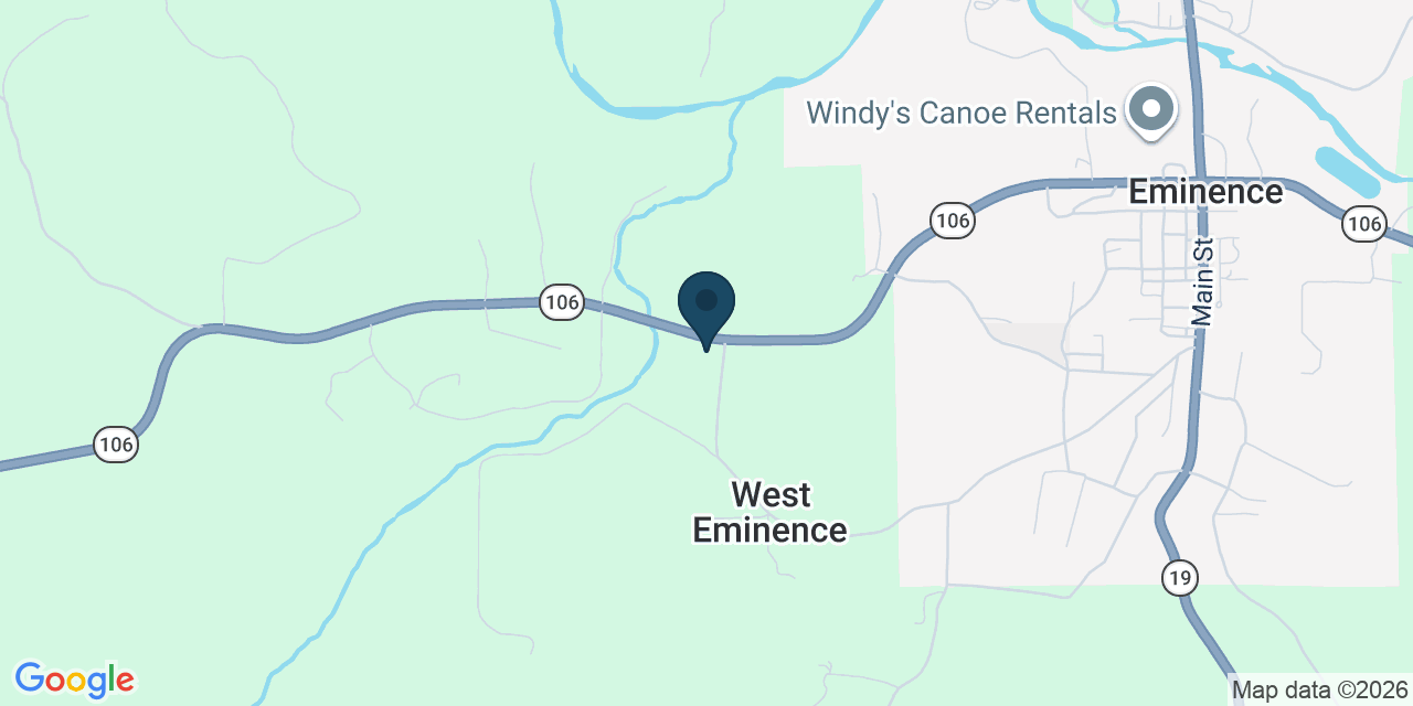 Map showing Eminence, Shannon County, MO