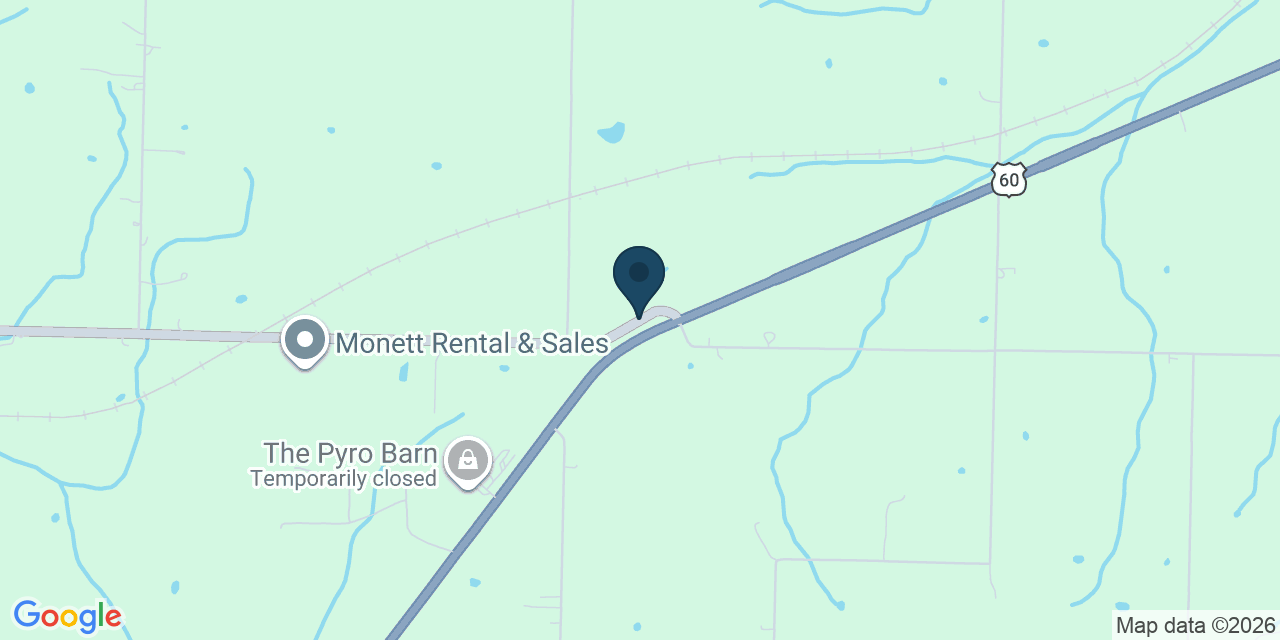 Map showing Monett, Lawrence County, MO