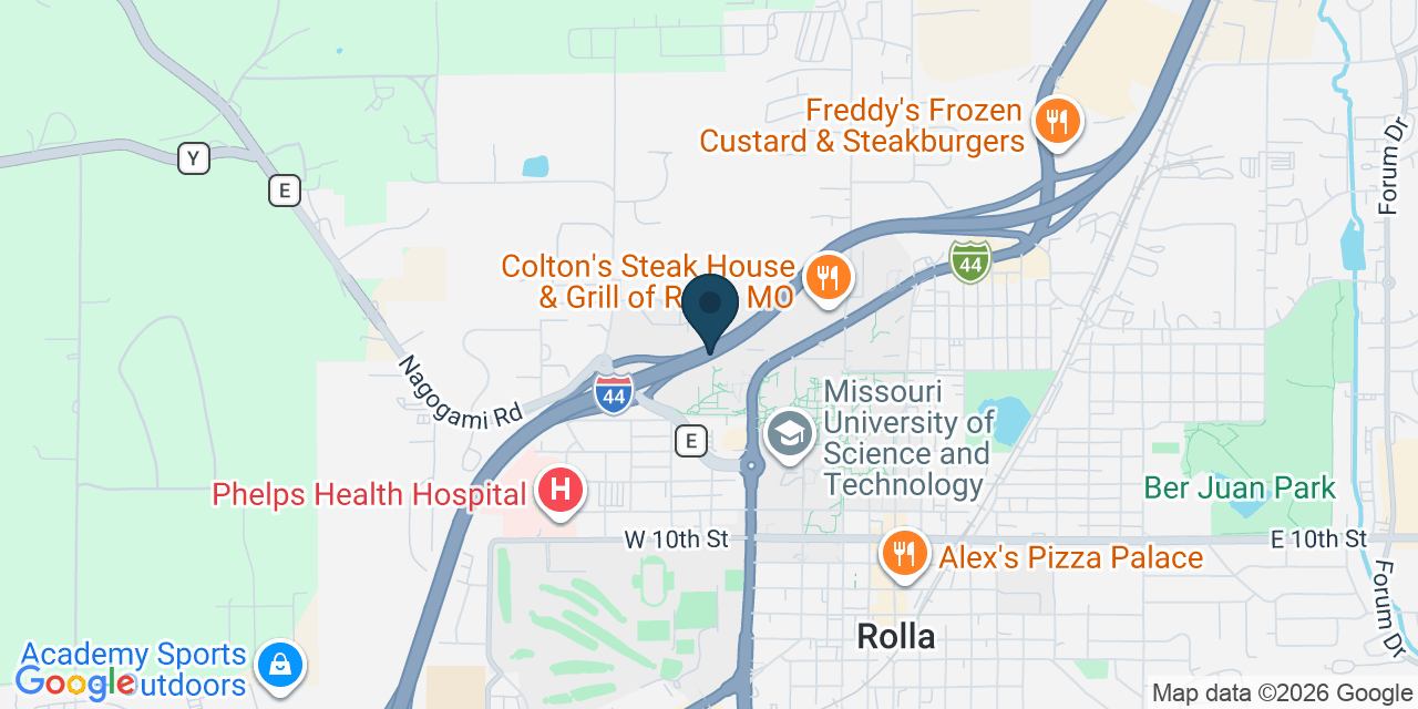Map showing Phelps County, MO