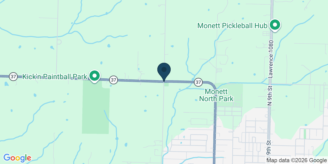 Map showing Monett, Lawrence County, MO