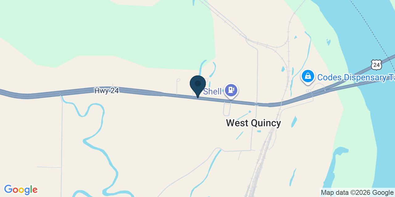 Map showing Quincy, Marion County, MO