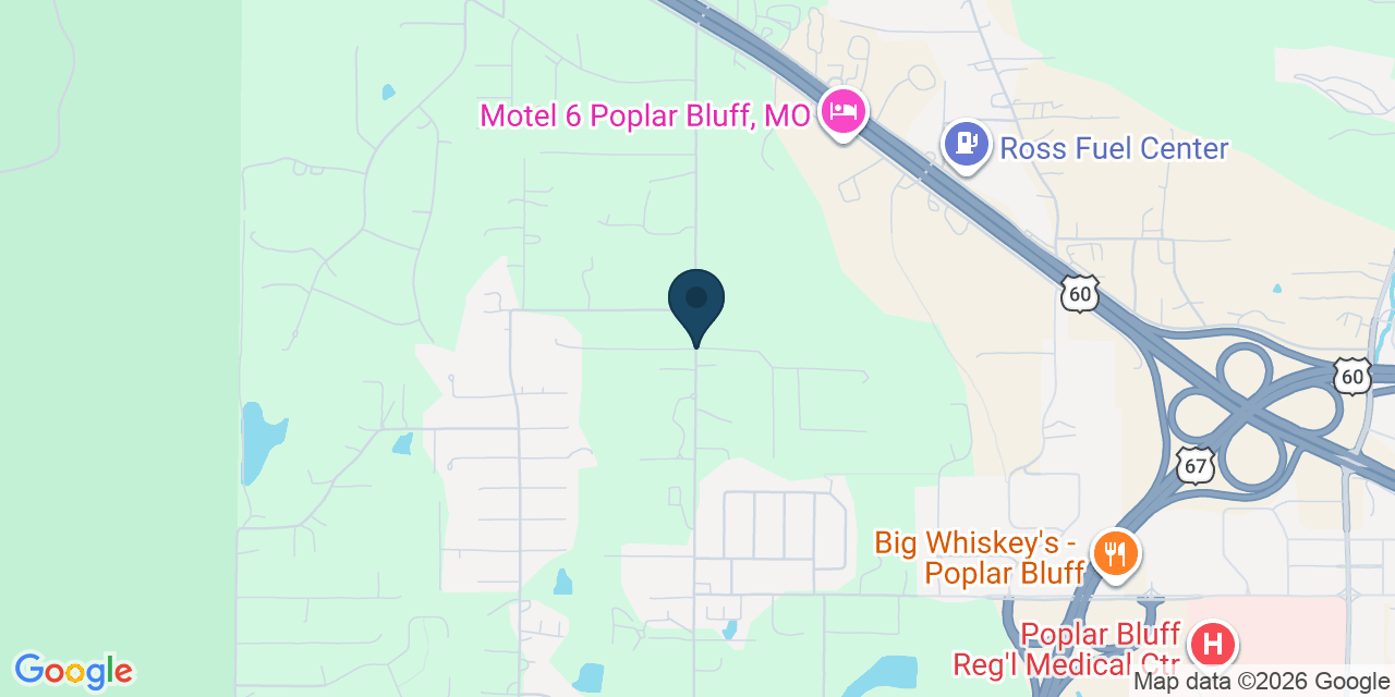 Map showing Poplar Bluff, Butler County, MO