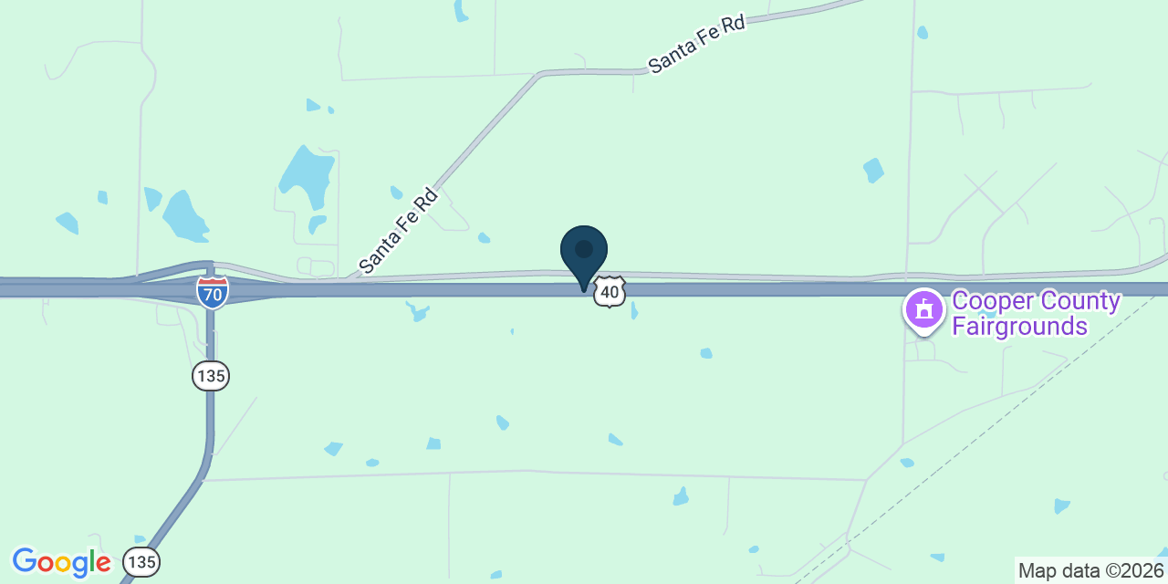 Map showing Cooper County, MO