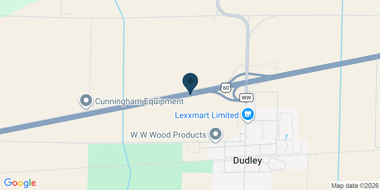 Map showing Dudley, Stoddard County, MO