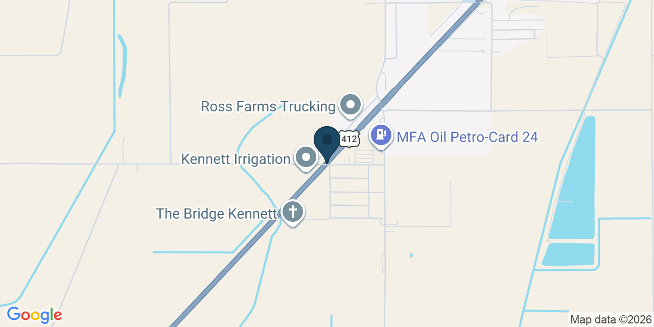 Map showing Kennett, Dunklin County, MO