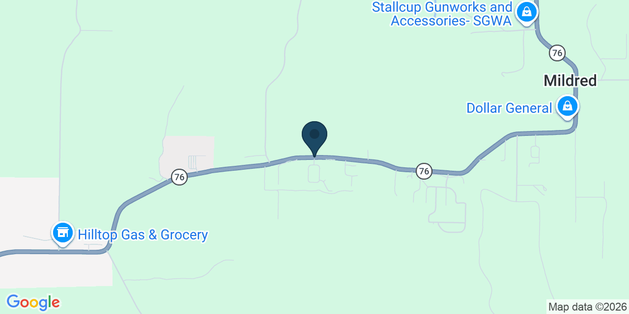 Map showing Kirbyville, Taney County, MO