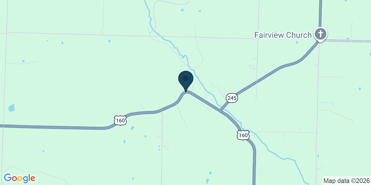 Map showing Greenfield, Dade County, MO