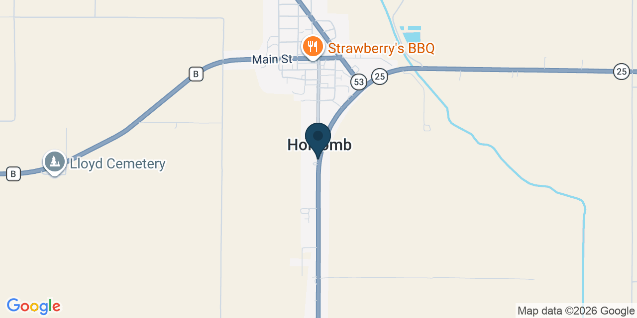 Map showing Holcomb, Dunklin County, MO