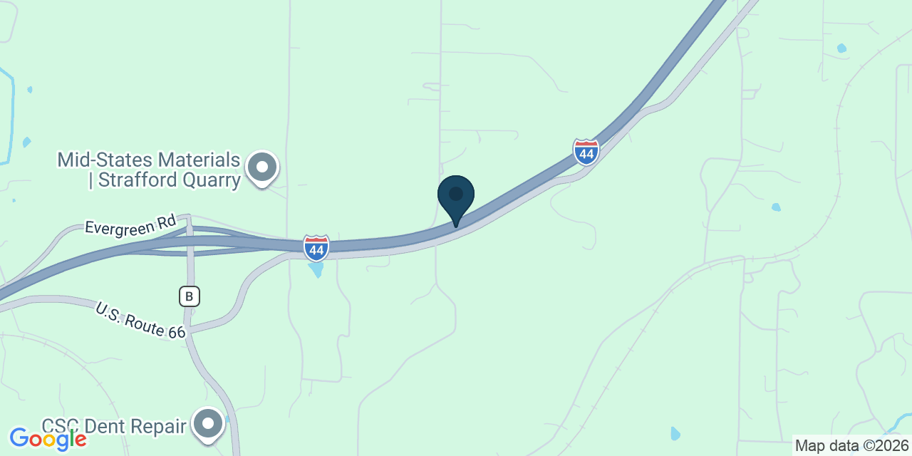 Map showing Marshfield, Webster County, MO