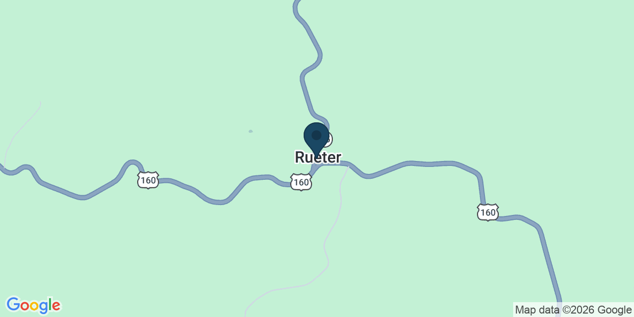 Map showing Rueter, Taney County, MO