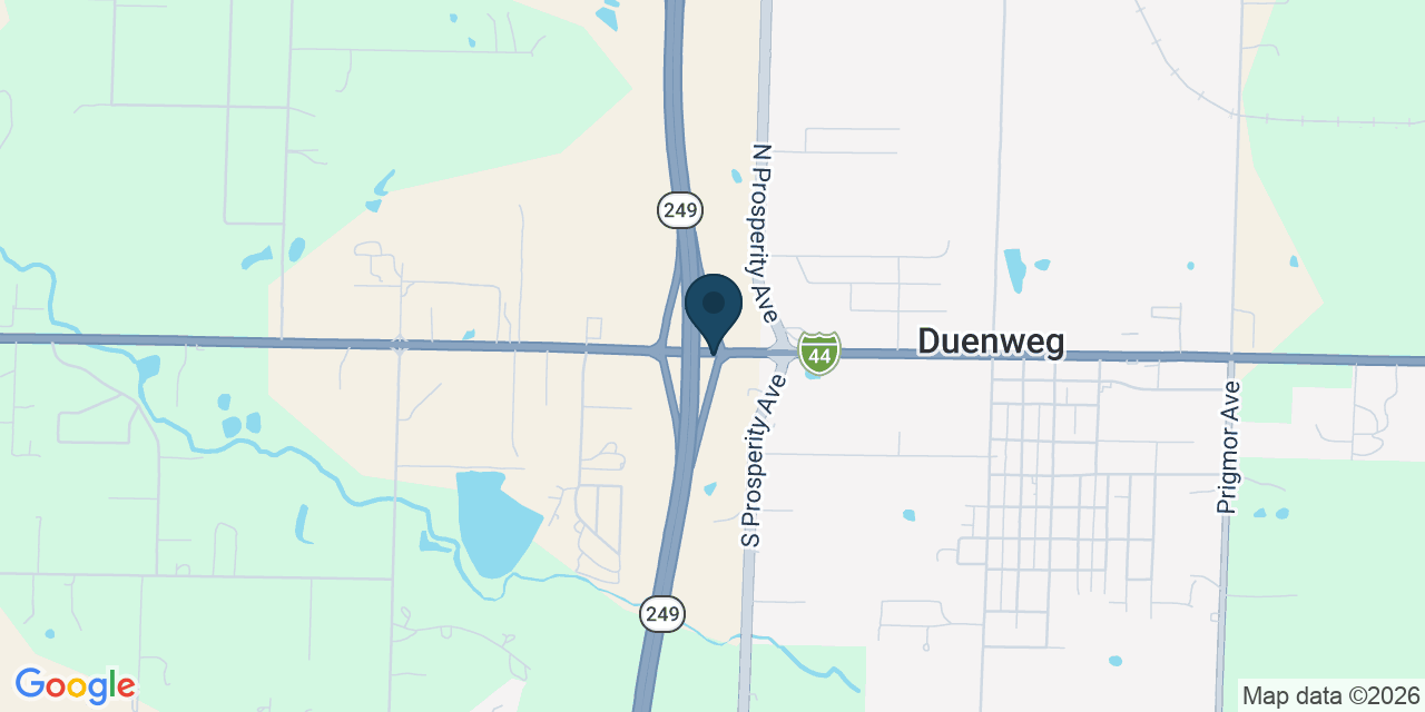 Map showing Duenweg, Jasper County, MO