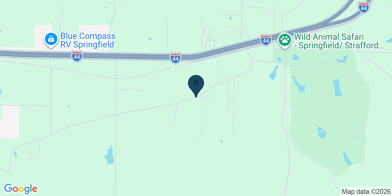 Map showing Strafford, Greene County, MO