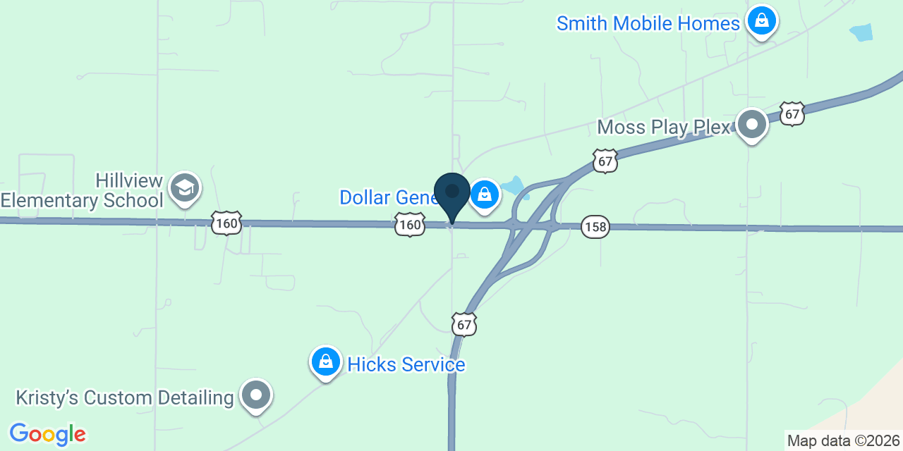 Map showing Harviell, Butler County, MO