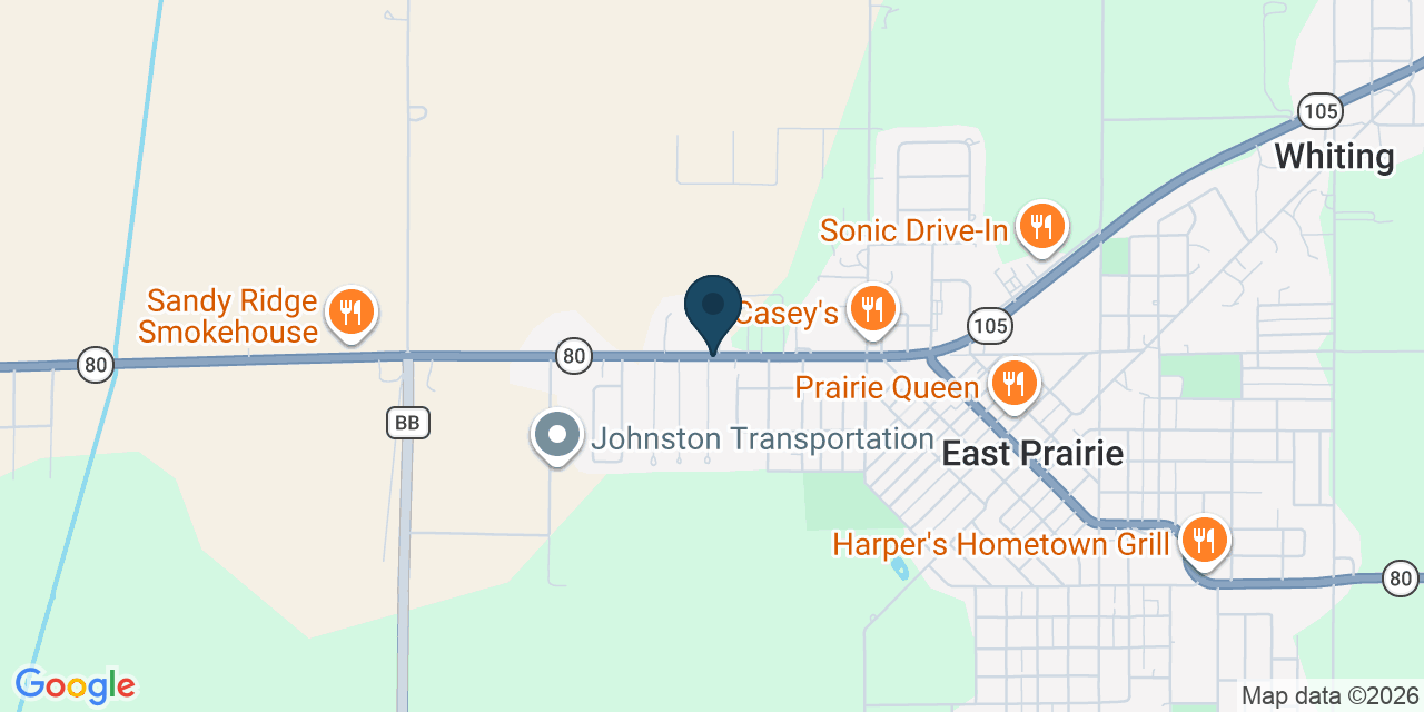 Map showing East Prairie, Mississippi County, MO