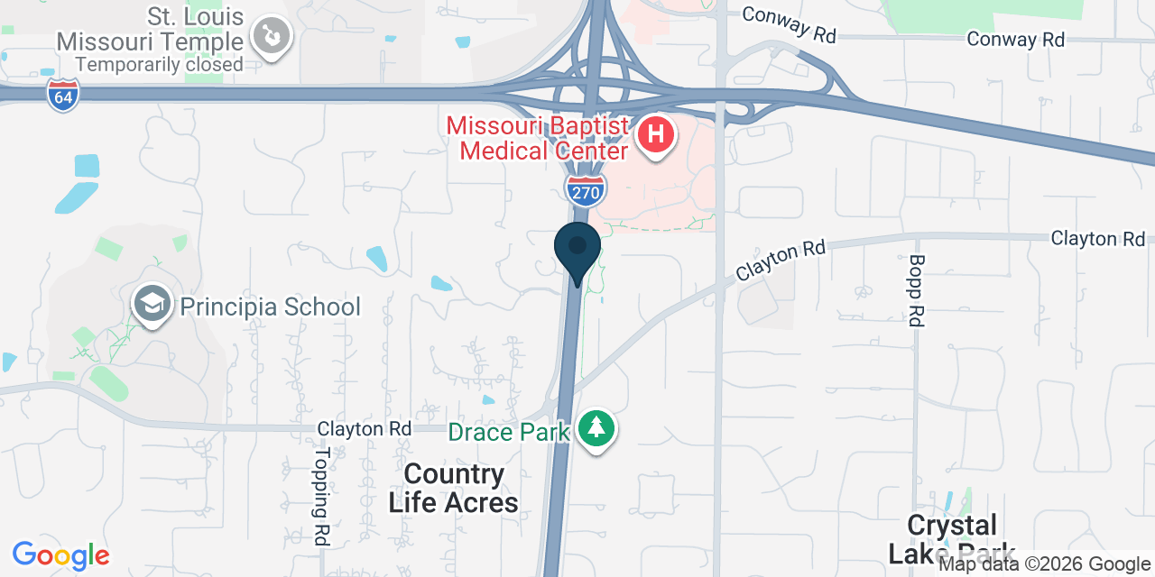 Map showing St Louis, St Louis County, MO