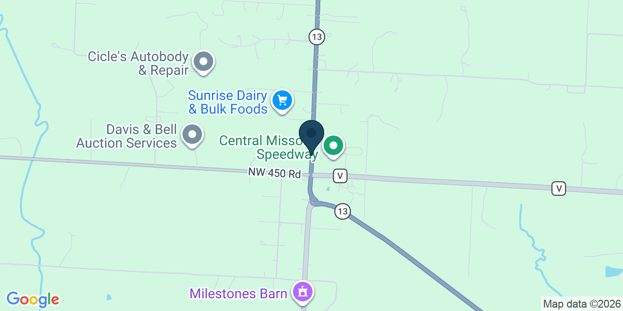 Map showing Johnson County, MO