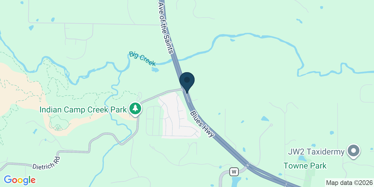 Map showing St Charles County, MO