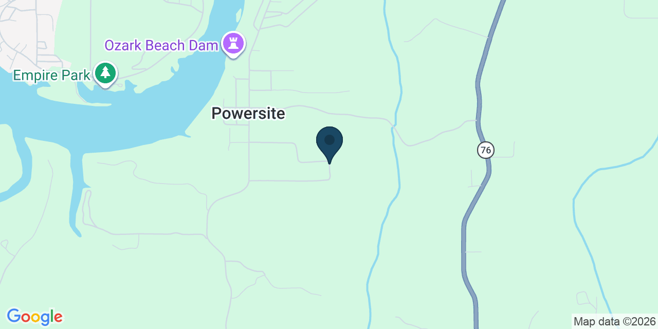 Map showing Powersite, Taney County, MO