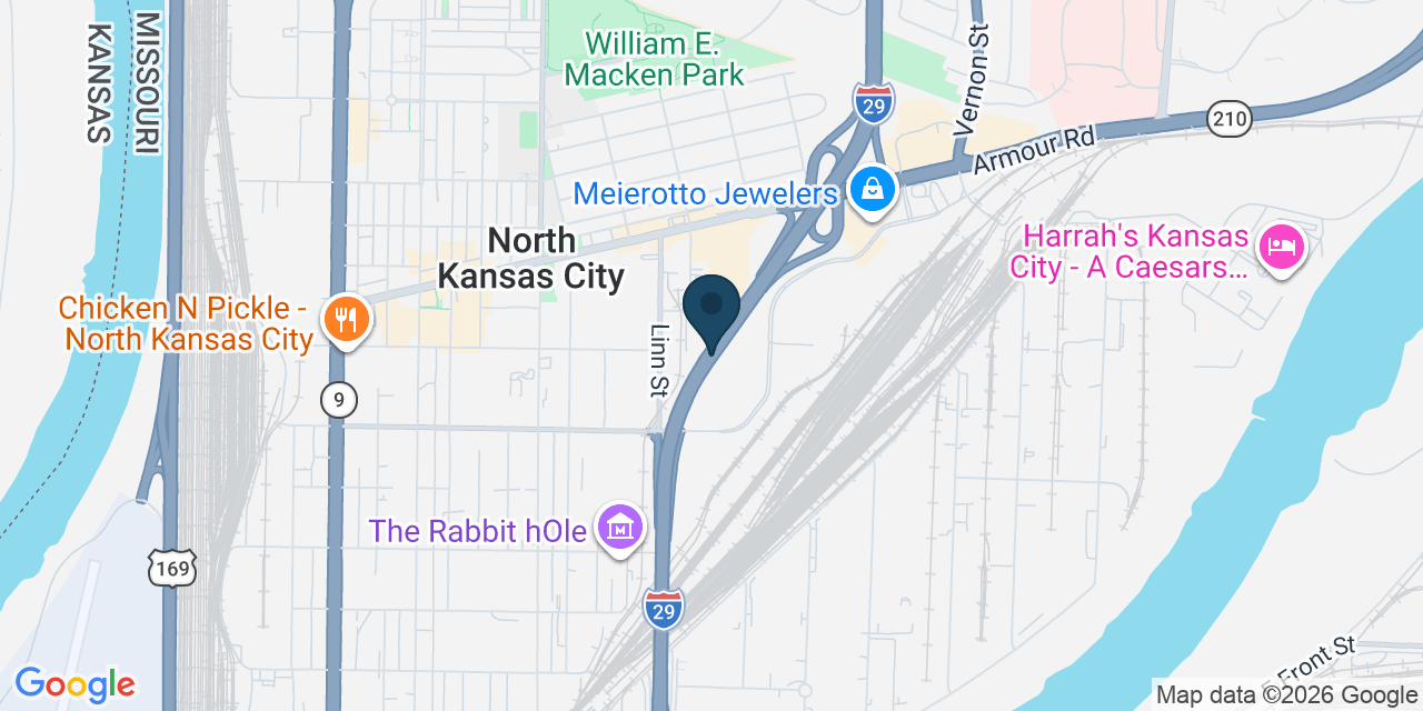 Map showing Kansas City, Clay County, MO