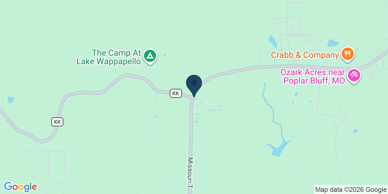 Map showing Wappapello, Butler County, MO