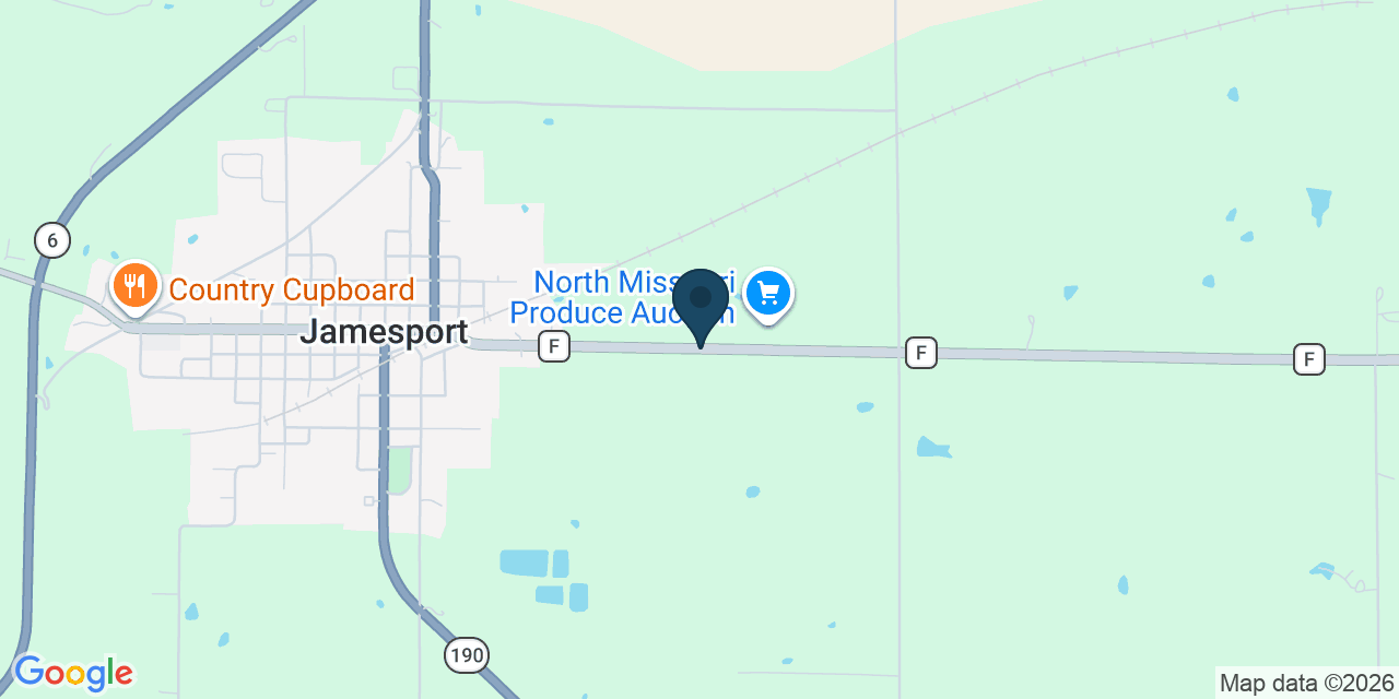 Map showing Jamesport, Daviess County, MO